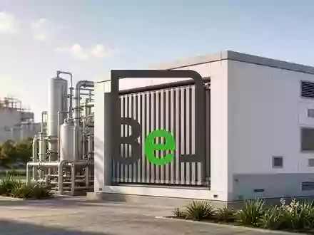 Moderne Wasserstoff-Brennstoffzellen-Anlage in einem sonnendurchfluteten Industriepark. - Foto: über boerse-global.de