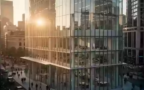 Moderne Glasfassade eines Bürogebäudes im Finanzviertel bei Sonnenuntergang. - Foto: über boerse-global.de