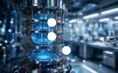 Abstrakte Darstellung von Quantencomputer-Hardware und Silizium-Wafern in einem industriellen Reinraum. - Foto: über boerse-global.de