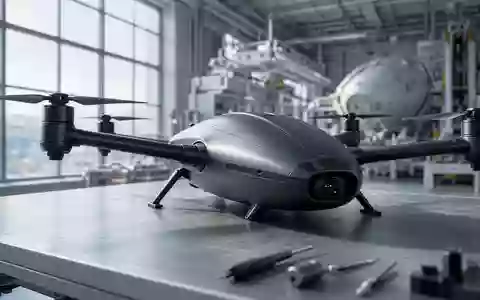 Ein moderner Prototyp einer Drohne in einer hellen Luft- und Raumfahrt-Fertigungshalle. - Foto: ĂĽber boerse-global.de