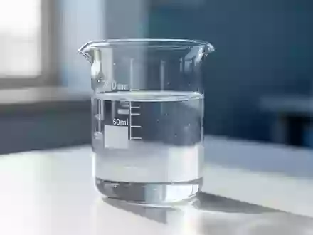 Ein klares Laborbecherglas mit einer sterilen Flüssigkeit auf einem weißen, klinischen Untergrund bei natürlichem Licht. - Foto: über boerse-global.de