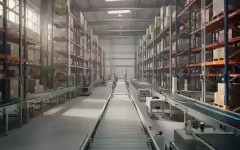 Ein modernes Logistiklager mit Regalsystemen und Förderbändern in einer sauberen, industriellen Umgebung. - Foto: über boerse-global.de