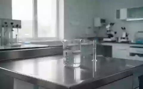 Ein steriler, minimalistischer medizinischer Laborbereich mit Edelstahlflächen und einem Glasbecher bei natürlichem Licht. - Foto: über boerse-global.de