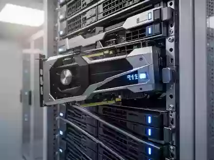 Ein moderner Hochleistungsserver mit Grafikprozessoren in einem professionellen Rechenzentrum. - Foto: über boerse-global.de