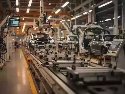 Moderne Produktionshalle eines Automobilzulieferers mit Fokus auf Fertigungsmaschinen. - Foto: über boerse-global.de