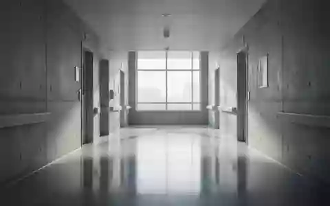 Ein leerer, modern gestalteter Krankenhausflur mit einfallendem Tageslicht und glatten Betonwänden. - Foto: über boerse-global.de
