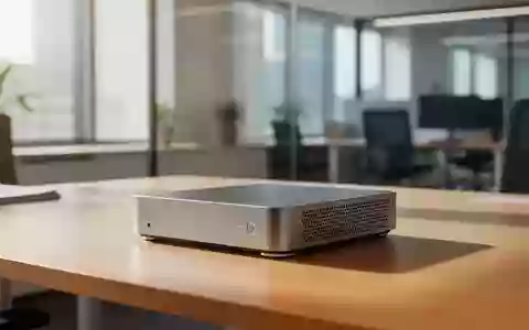 Kompakter Mini-PC auf einem modernen Schreibtisch in einem hellen Büro - Foto: über boerse-global.de