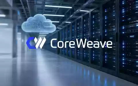 Abstraktes Rechenzentrum mit Server-Racks in blauem, modernem Licht als Symbol für Cloud-Infrastruktur. - Foto: über boerse-global.de