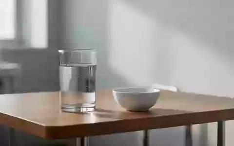 Ein minimalistisch gestalteter medizinischer Untersuchungsraum mit einem Glas Wasser auf einem Holztisch. - Foto: über boerse-global.de