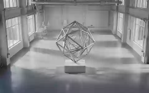 Ein minimalistischer, heller Laborraum mit einer abstrakten geometrischen Metallskulptur als Symbol für technologische Entwicklung. - Foto: über boerse-global.de
