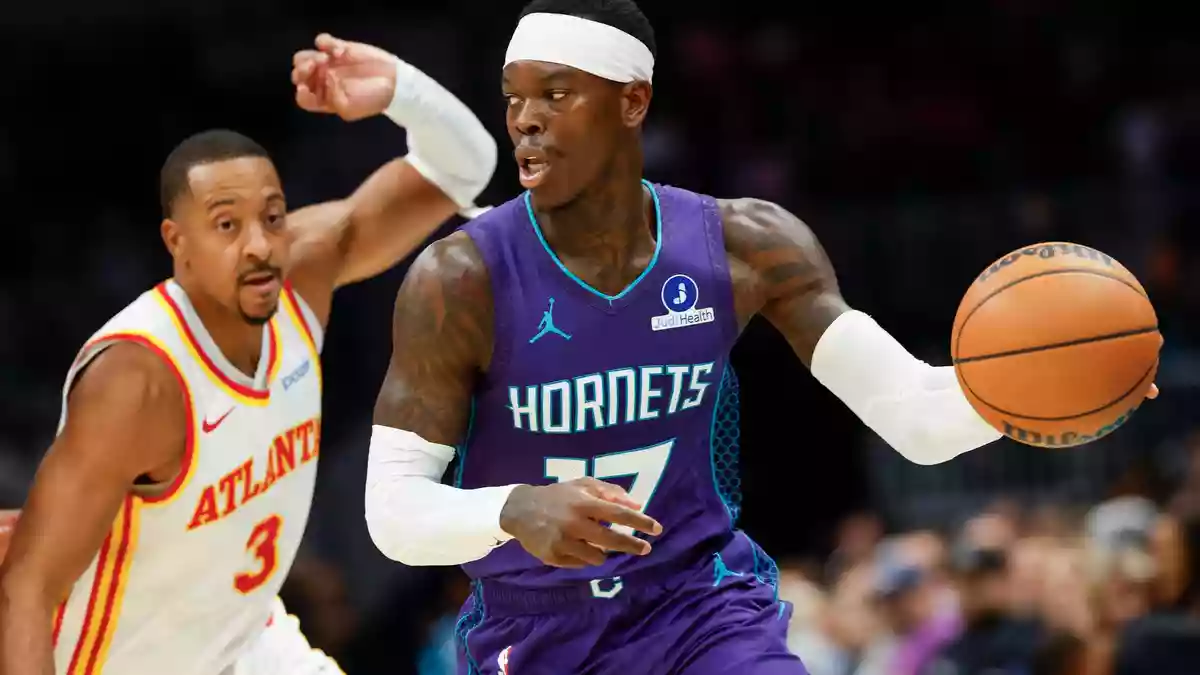 Dennis Schröder (r.) tat sich gegen sein Ex-Team aus Atlanta schwer. - Bild: Nell Redmond/AP/dpa