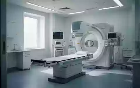 Ein steriler, moderner Untersuchungsraum in einer radiologischen Klinik mit medizinischen Großgeräten im Hintergrund. - Foto: über boerse-global.de