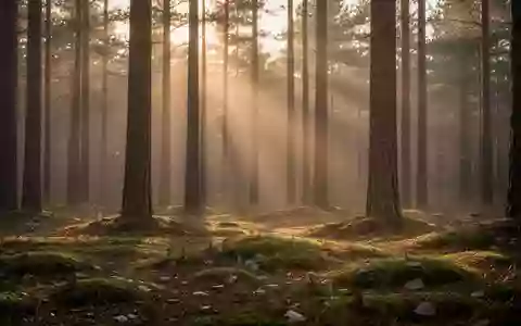 Ein ruhiger Nadelwald im sanften Licht der Abendsonne, der Ruhe und natürliche Ausgeglichenheit ausstrahlt. - Foto: über boerse-global.de