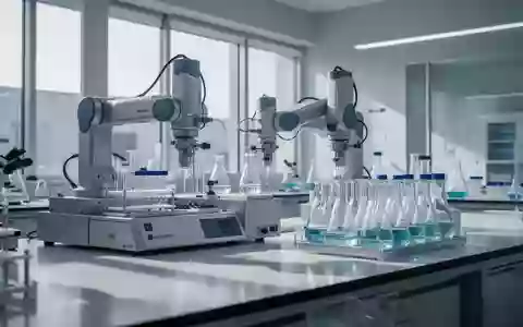 Ein hochmodernes, steriles Labor mit automatisierten ForschungsgerĂ€ten und GlasbehĂ€ltern in einer klinischen Umgebung. - Foto: ĂŒber boerse-global.de