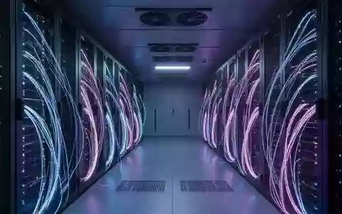 Ein moderner, minimalistischer Serverraum mit leuchtenden Glasfaserkabeln und bläulicher Beleuchtung. - Foto: über boerse-global.de