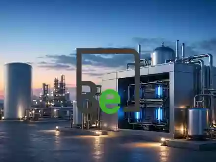 Moderne Wasserstoff-Brennstoffzellen-Anlage in einer industriellen Umgebung bei Dämmerung. - Foto: über boerse-global.de
