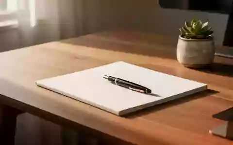 Ein minimalistischer, aufgeräumter Schreibtisch mit einem leeren Notizbuch und einem Füllfederhalter bei natürlichem Morgenlicht. - Foto: über boerse-global.de