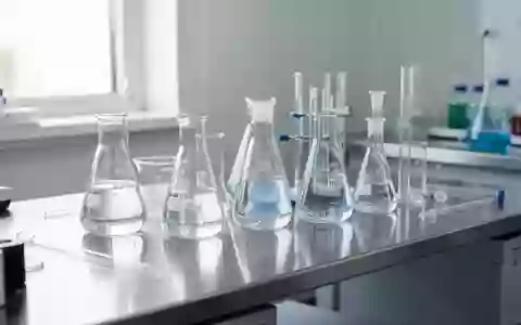 Laborumgebung mit Glasgeräten und Reagenzgläsern auf einem Edelstahltisch zur wissenschaftlichen Analyse. - Foto: über boerse-global.de