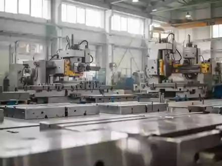 Moderne industrielle Fertigungshalle mit Metallbearbeitungsmaschinen in einer sauberen Arbeitsumgebung. - Foto: über boerse-global.de