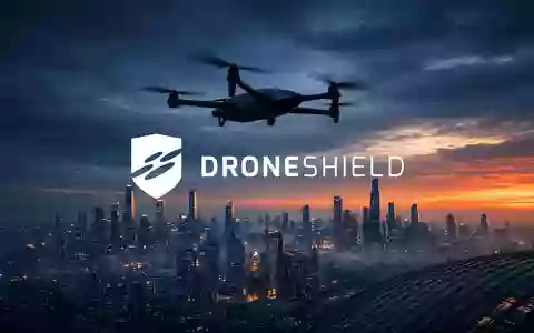 Eine technologische Drohnen-Silhouette über einer modernen Stadtlandschaft bei Dämmerung, die den Verteidigungssektor symbolisiert. - Foto: über boerse-global.de