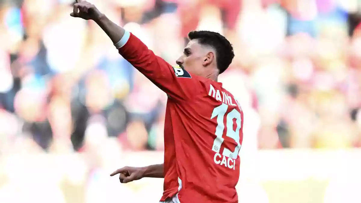 Traf vor der Pause zum Anschluss für Mainz: Anthony Caci. - Bild: Florian Wiegand/dpa
