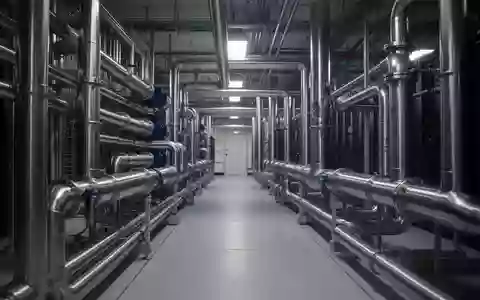 Moderne Flüssigkeitskühlanlage in einem Hochleistungsrechenzentrum mit Metallrohren und Wärmetauschern. - Foto: über boerse-global.de