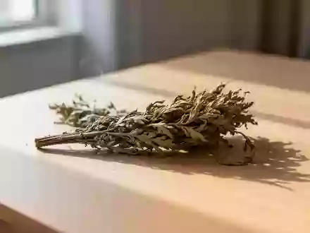 Ein unangezündeter Moxa-Stab liegt auf einem hellen Holztisch in einer ruhigen, minimalistischen Umgebung. - Foto: über boerse-global.de