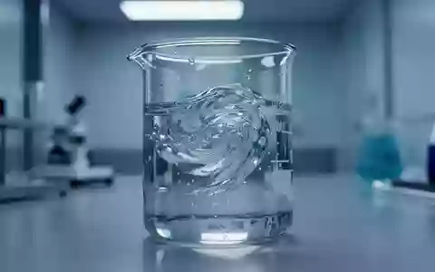 Ein Laborbecher mit einer klaren Flüssigkeit in einem sterilen, minimalistischen Umfeld mit sanftem blauem Licht. - Foto: über boerse-global.de