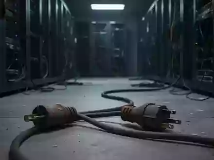 Ein dunkler, minimalistischer Industrieraum mit einem einzelnen Stromkabel auf einem Betonboden, symbolisch für Sicherheitsrisiken. - Foto: über boerse-global.de