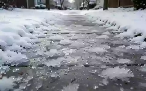 Mit Schnee und Eis bedeckter Gehweg an einem Wintertag. - Foto: über boerse-global.de