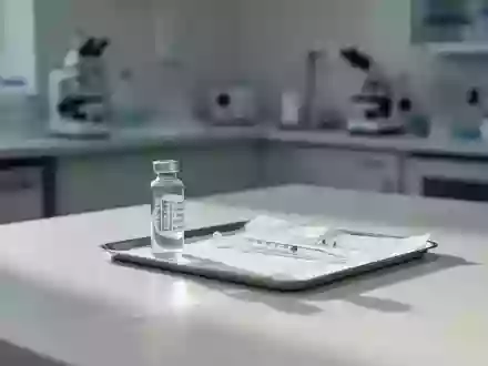 Ein steriler Labortisch mit einer Glasampulle und einer Pipette vor einem unscharfen, modernen medizinischen Hintergrund. - Foto: über boerse-global.de