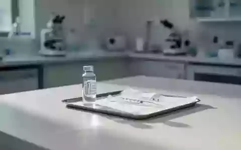 Ein steriler Labortisch mit einer Glasampulle und einer Pipette vor einem unscharfen, modernen medizinischen Hintergrund. - Foto: über boerse-global.de