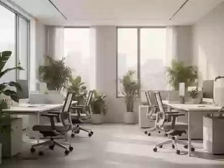Ein heller, modern gestalteter Büroraum mit ergonomischen Möbeln und Pflanzen in einer ruhigen, professionellen Umgebung. - Foto: über boerse-global.de