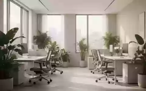 Ein heller, modern gestalteter Büroraum mit ergonomischen Möbeln und Pflanzen in einer ruhigen, professionellen Umgebung. - Foto: über boerse-global.de