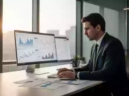 Ein professioneller Analyst arbeitet an einem modernen Schreibtisch in einem hellen BĂĽro. - Foto: ĂĽber boerse-global.de