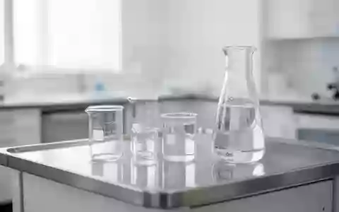 Leere Glasbecher und eine Wasserkaraffe auf einer sterilen, weißen medizinischen Arbeitsfläche in einem Labor. - Foto: über boerse-global.de