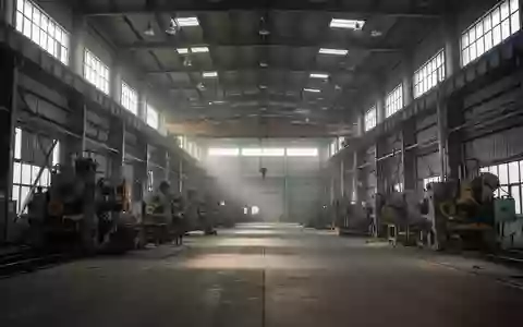 Leere Industriehalle mit schweren Maschinen und Stahlträgern in einem modernen Fertigungsbetrieb. - Foto: über boerse-global.de