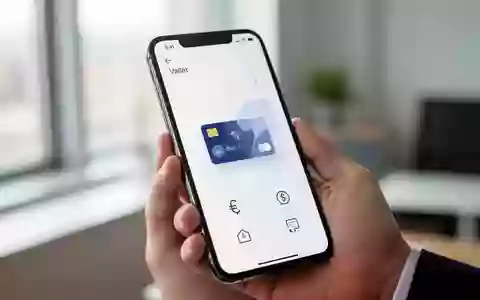 Ein Smartphone in einer Hand zeigt eine digitale Wallet-Oberfläche mit abstrakten Finanzsymbolen. - Foto: über boerse-global.de