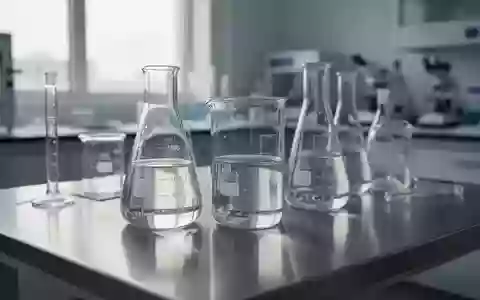Sterile Laborumgebung mit wissenschaftlichen Glasgefäßen auf einem Edelstahltisch, in weiches, natürliches Licht getaucht. - Foto: über boerse-global.de