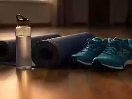 Symbolbild: Yogamatte, Trinkflasche und Laufschuhe - Foto: über boerse-global.de
