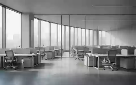 Ein minimalistisch gestaltetes, leeres Großraumbüro mit modernen Schreibtischen und natürlichem Lichteinfall. - Foto: über boerse-global.de