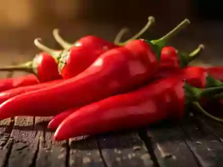Frische rote Chilischoten auf einer rustikalen Holzoberfläche - Foto: über boerse-global.de