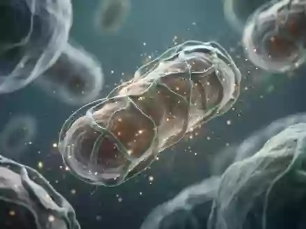 Abstrakte, mikroskopische Darstellung zellulärer Strukturen und Mitochondrien in einem wissenschaftlichen Kontext. - Foto: über boerse-global.de