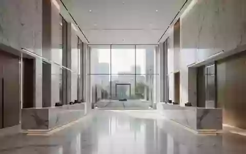 Modernes, minimalistisches Interieur eines europäischen Finanzinstituts mit klaren architektonischen Linien und natürlichem Licht. - Foto: über boerse-global.de
