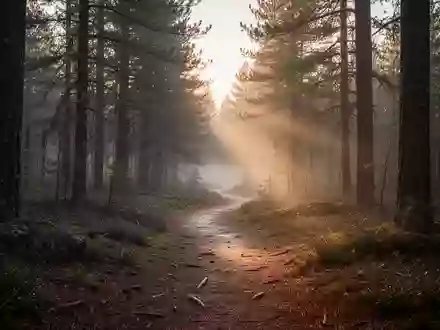 Ein nebliger Waldweg am frühen Morgen, der die Atmosphäre sportlicher Ausdaueraktivitäten in der Natur vermittelt. - Foto: über boerse-global.de