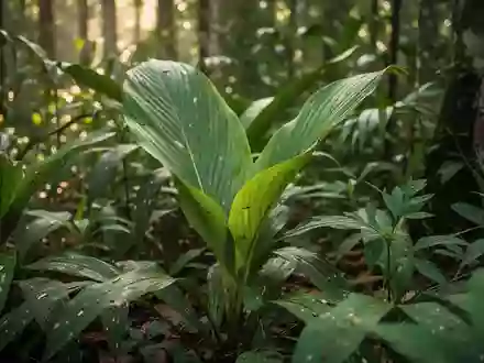 Nahaufnahme von tropischer Vegetation und Heilpflanzen in einem brasilianischen Naturraum bei natürlichem Licht. - Foto: über boerse-global.de