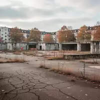 Ein verlassenes und ungenutztes Baugrundstück in einem städtischen Umfeld mit brachem Boden und Betonresten an einem bewölkten Tag. - Foto: über boerse-global.de