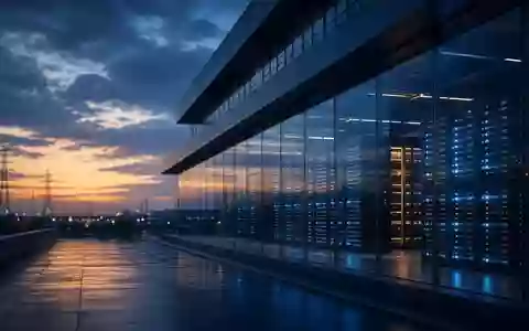 Moderne, futuristische Rechenzentrumsinfrastruktur bei Dämmerung mit atmosphärischer Beleuchtung. - Foto: über boerse-global.de