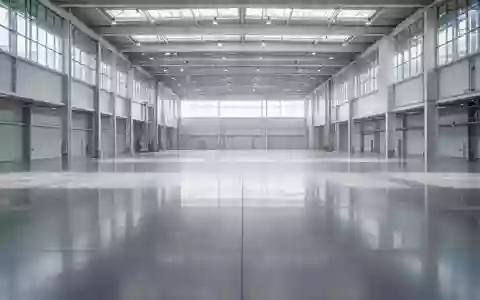 Eine weitläufige, leere Industriehalle mit poliertem Betonboden und minimalistischer Architektur bei natürlichem Lichteinfall. - Foto: über boerse-global.de