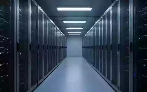 Ein minimalistischer, dunkel beleuchteter Serverraum mit metallischen Schaltschränken in einer technologischen Umgebung. - Foto: über boerse-global.de